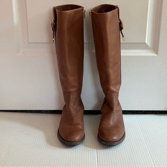 Coach Easton Semi Matte Calf Boots in Dark Saddle Size 6B - Picture 4 of 15